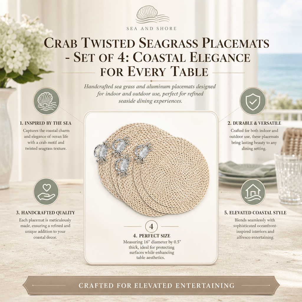 Crab Twisted Seagrass Placemats - set of 4