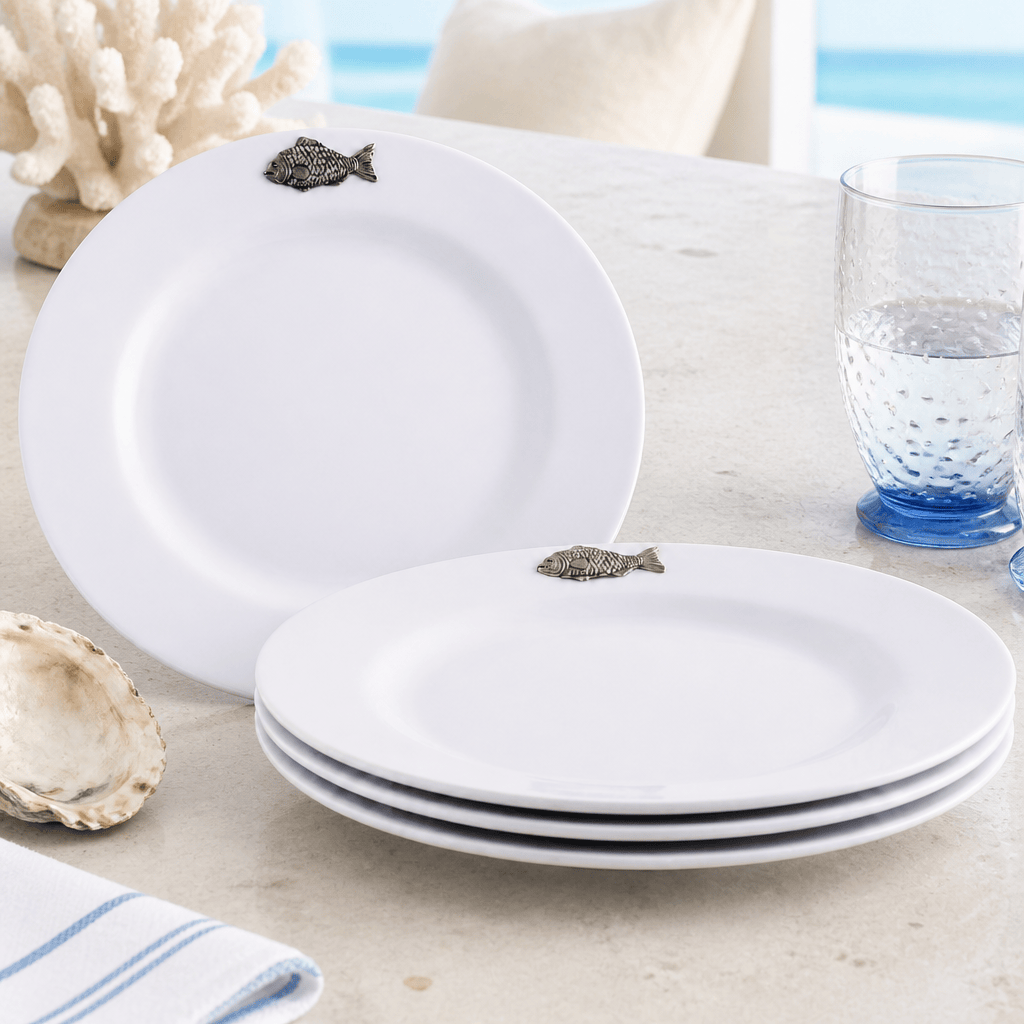 Fish Melamine Lunch Plates - Set of 4