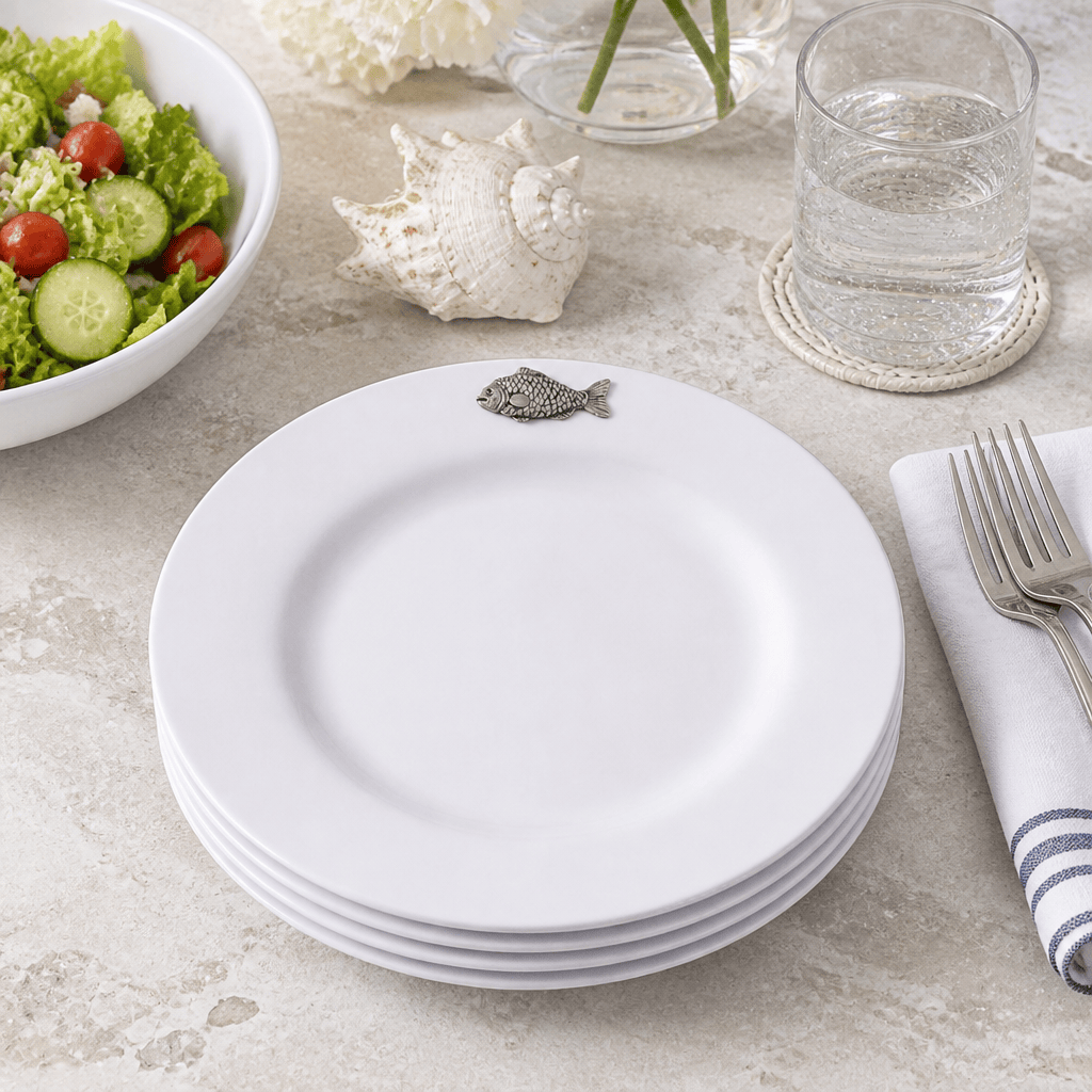 Fish Melamine Lunch Plates - Set of 4