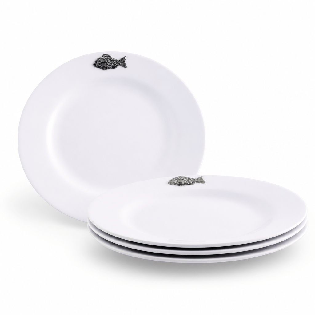 Fish Melamine Lunch Plates - Set of 4