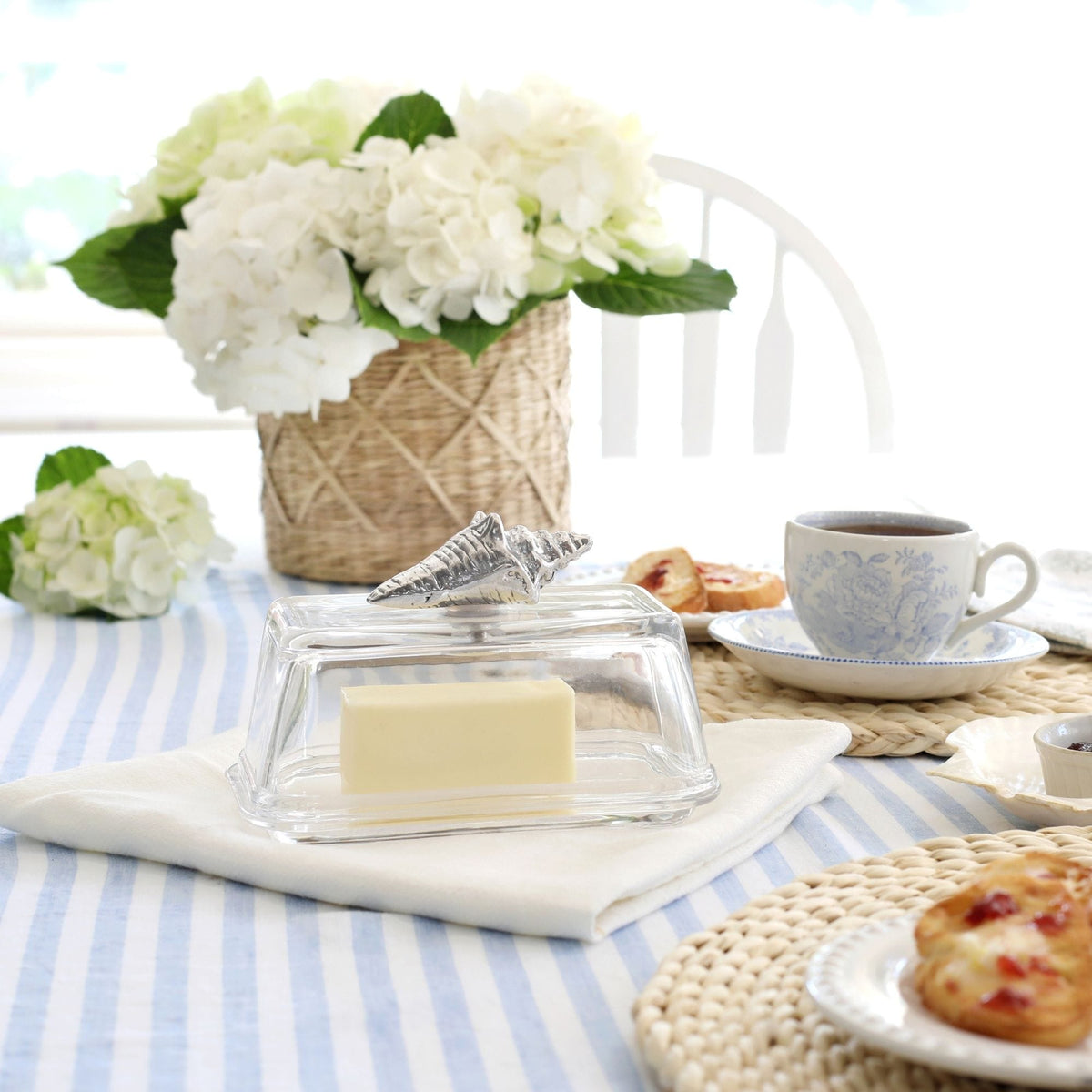 Glass Butter Dish- Shell