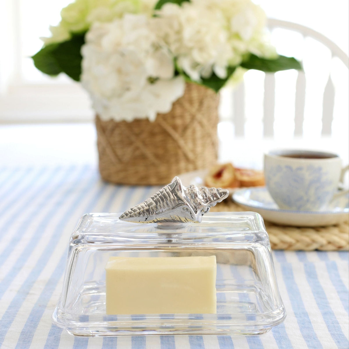 Glass Butter Dish- Shell