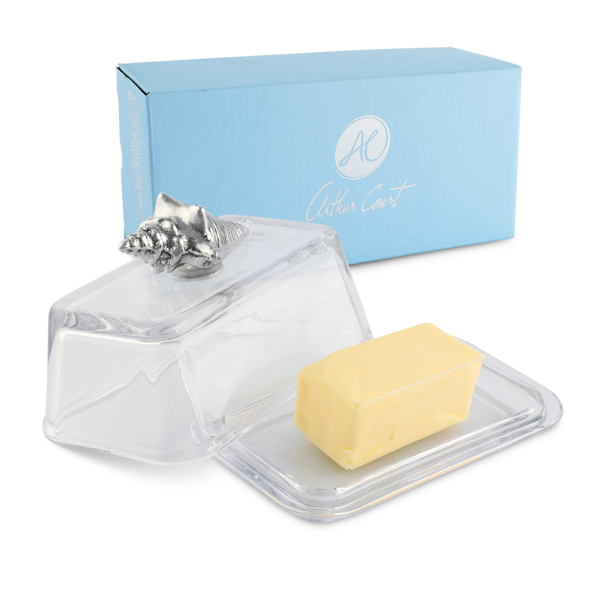 Glass Butter Dish- Shell