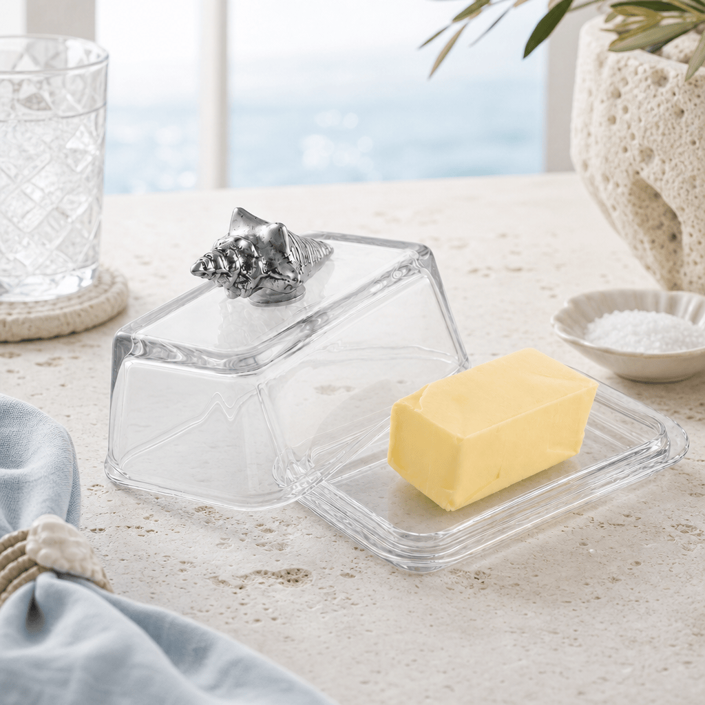 Glass Butter Dish- Shell