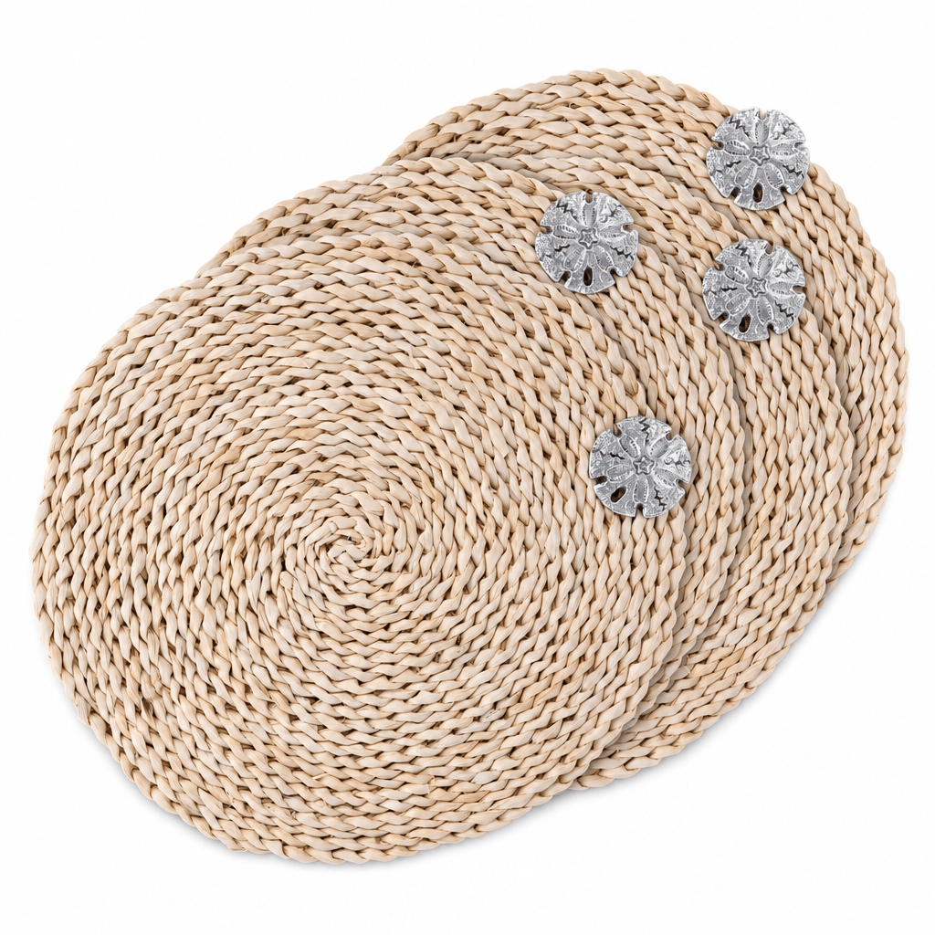 Sand Dollar Twisted Seagrass Placemats - set of 4
