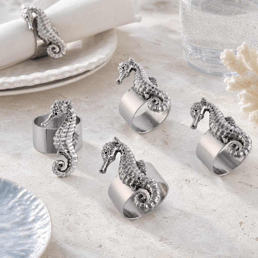Sea Horse Napkin Rings - set of 4