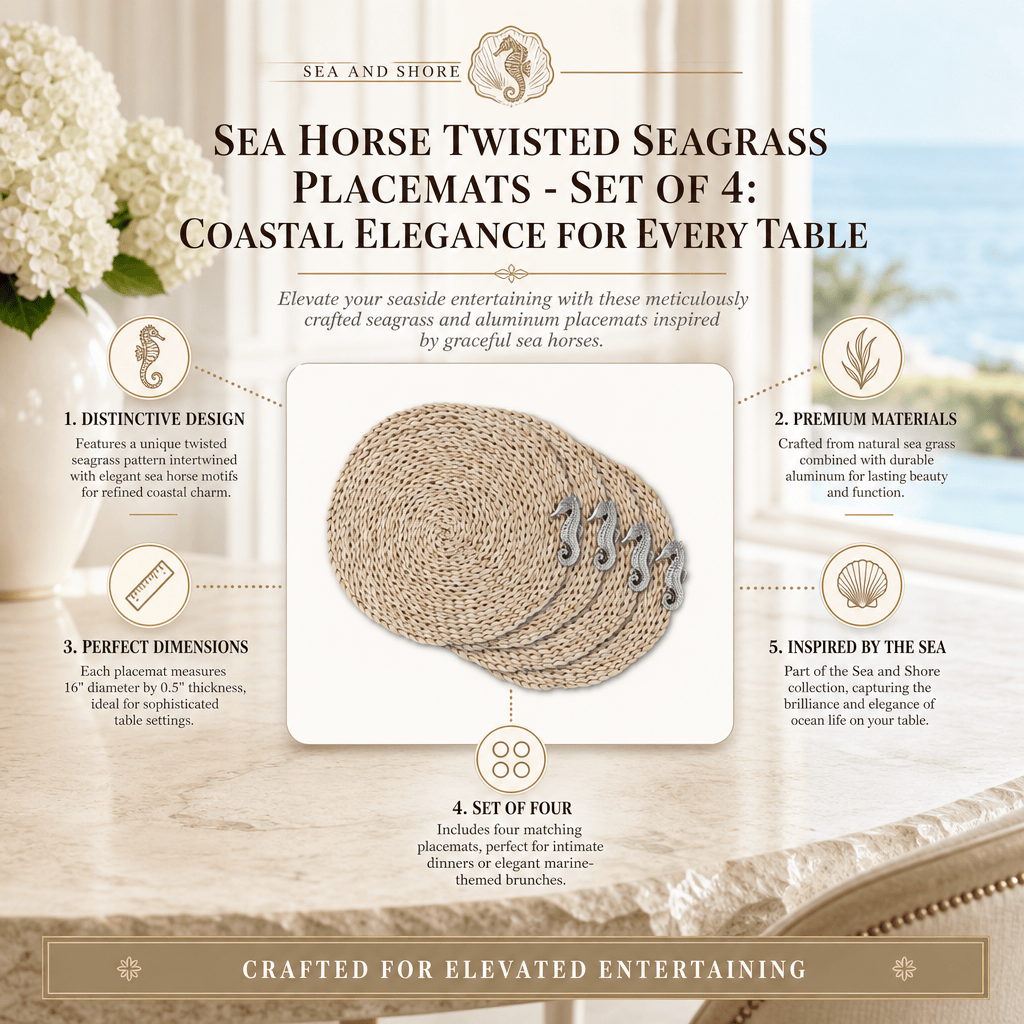 Sea Horse Twisted Seagrass Placemats - set of 4