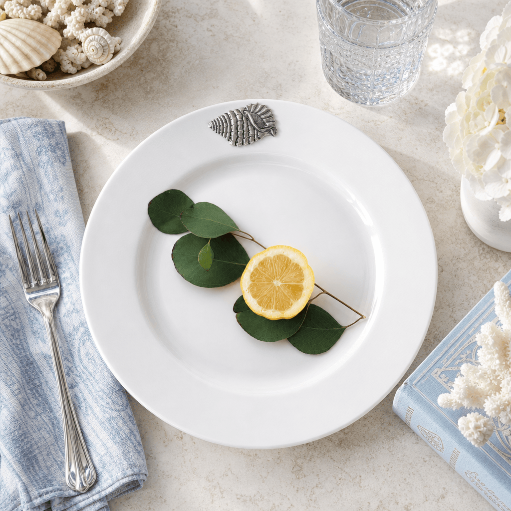 Sea Shell Melamine Lunch Plates - Set of 4