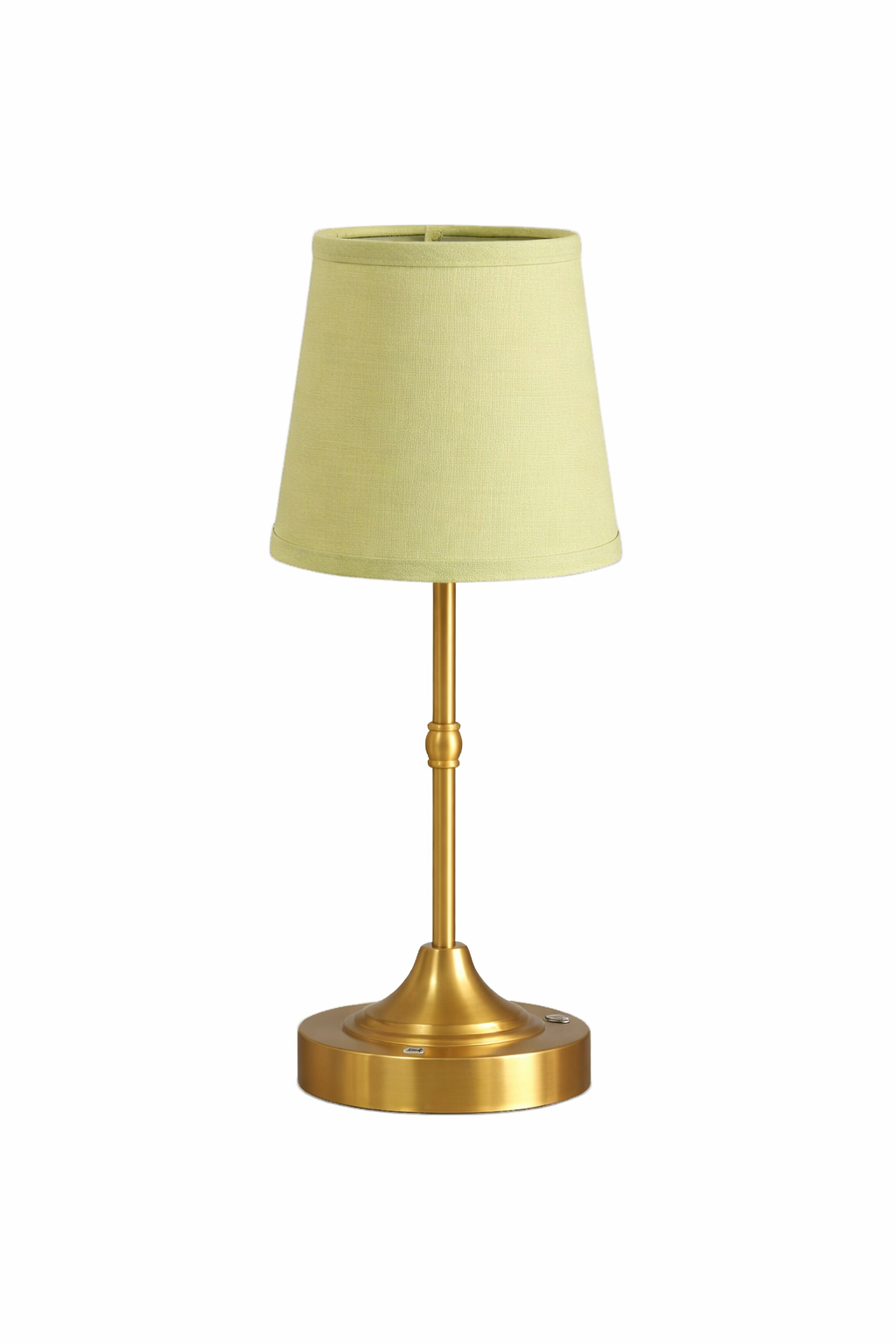 Antique Gold Rechargeable Lamp with Pea Green Shade