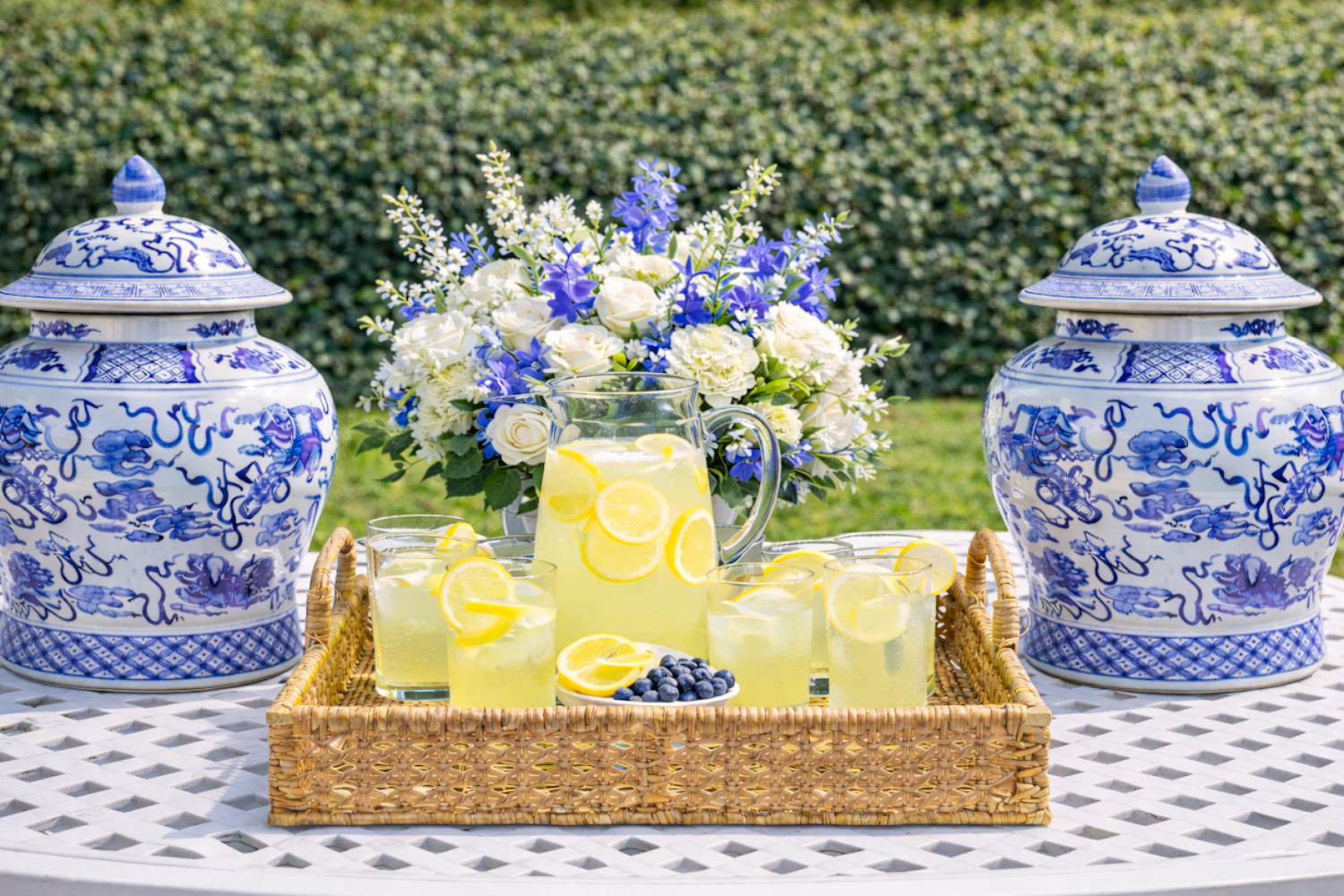 Rectangular Woven Cane Serving Tray