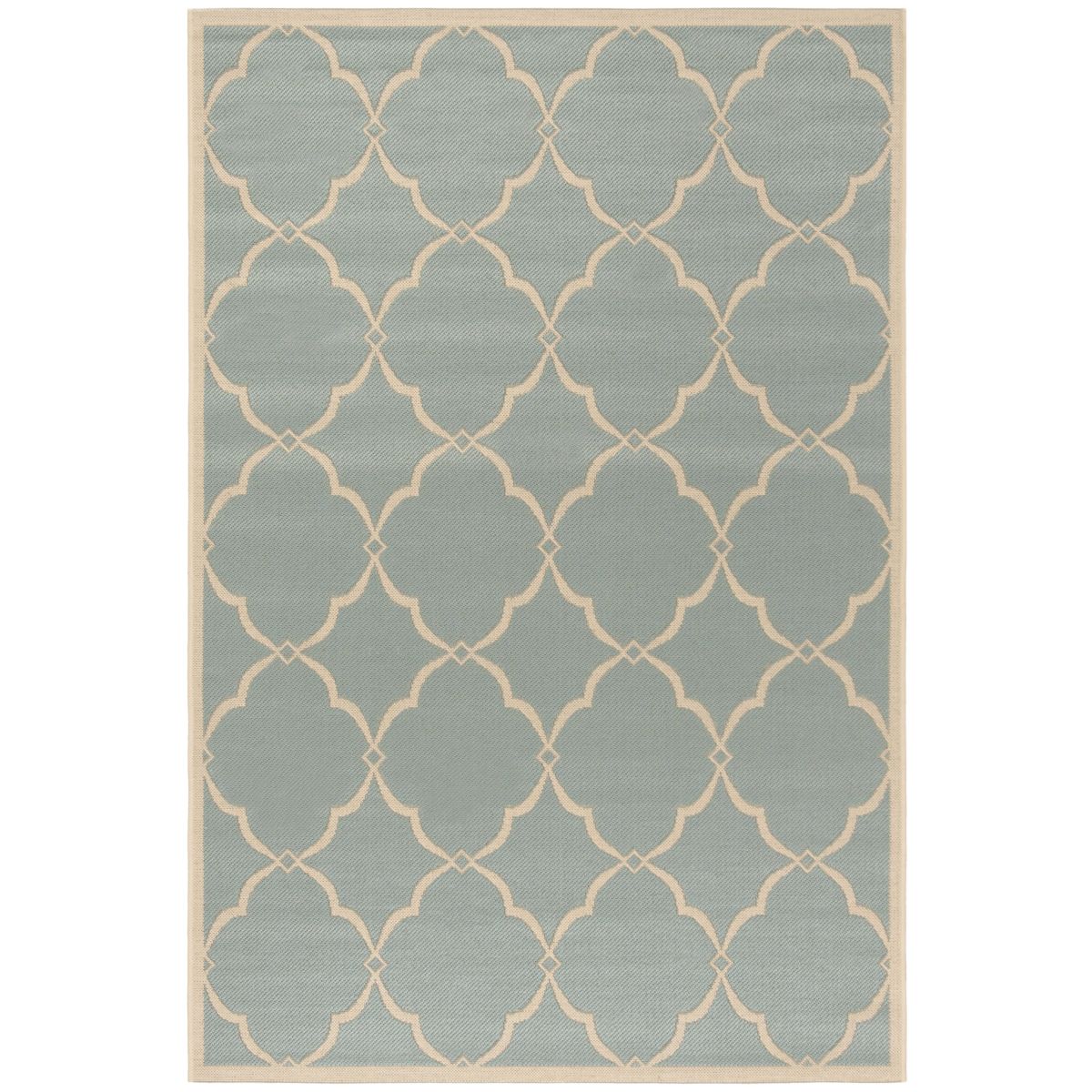 Beach House 125 Rug | Safavieh - BHS125 - Aqua / Cream