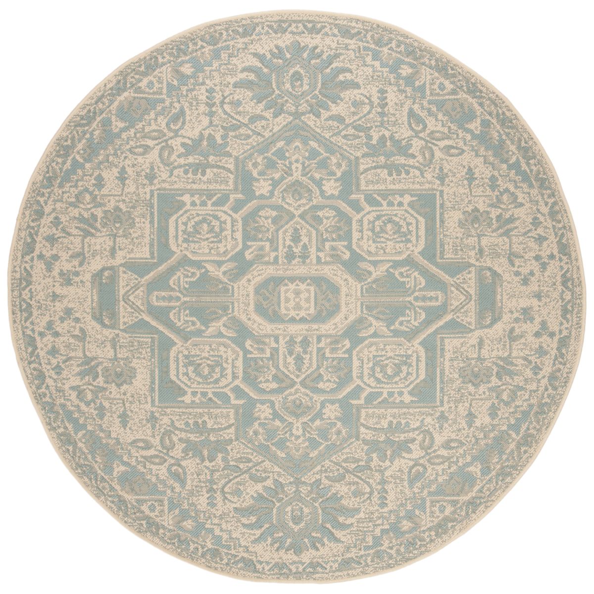 Beach House 138 Rug | Safavieh - BHS138 - Aqua / Cream