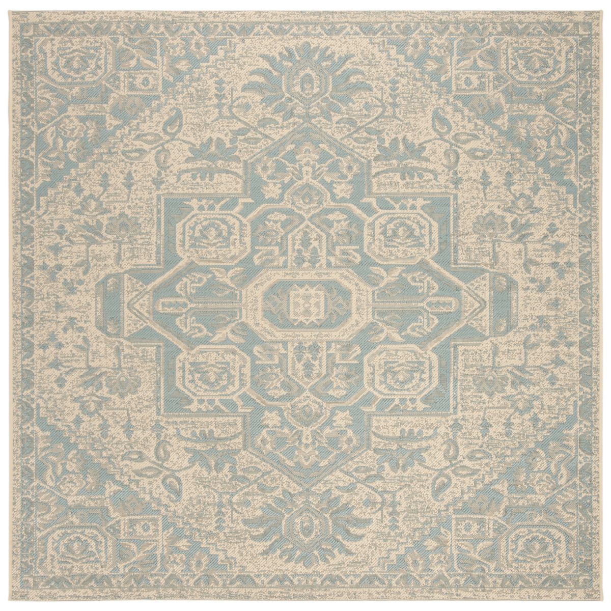 Beach House 138 Rug | Safavieh - BHS138 - Aqua / Cream