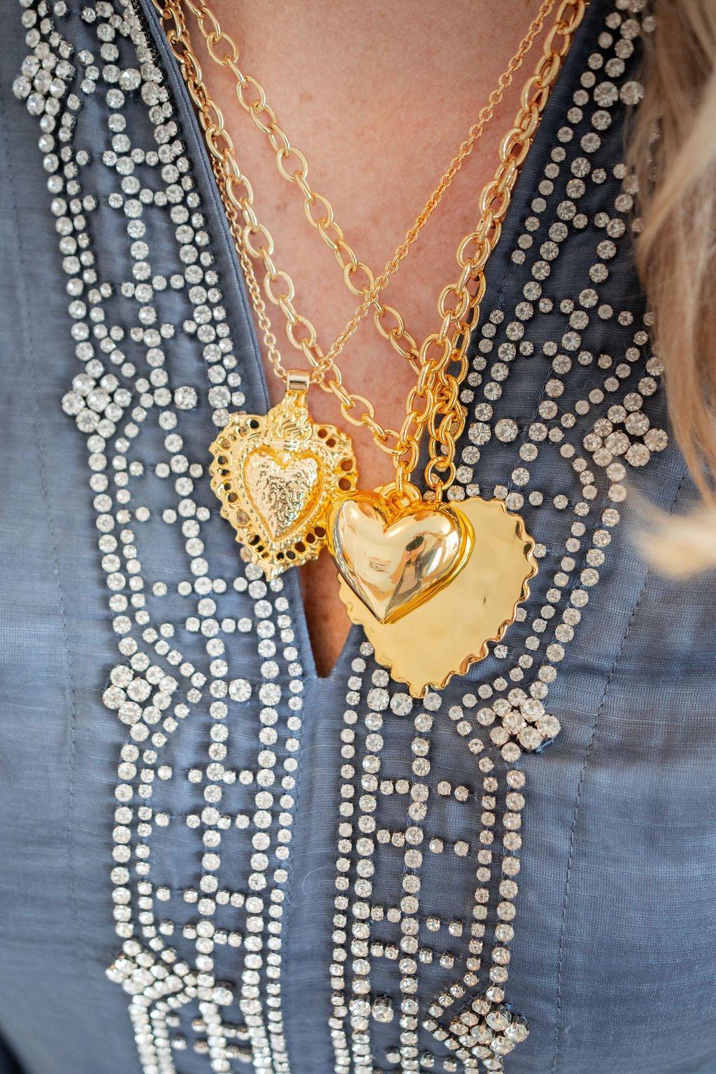 Bleeding Heart Charm Necklace - 18k Plated Necklace