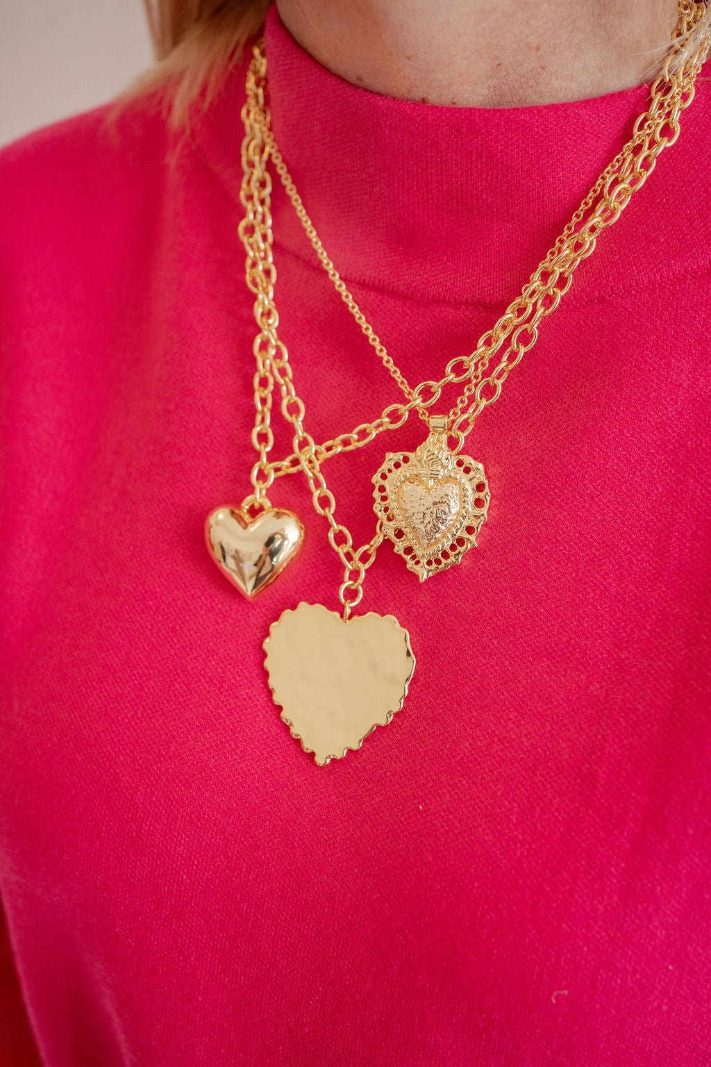 Bleeding Heart Charm Necklace - 18k Plated Necklace