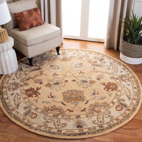 Bergama Rug | Safavieh -  BRG136A - Taupe / Ivory