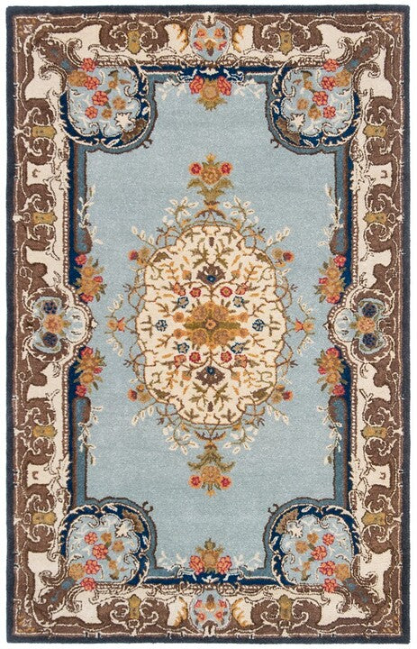 Bergama Rug | Safavieh -  BRG141A - Light Blue / Ivory