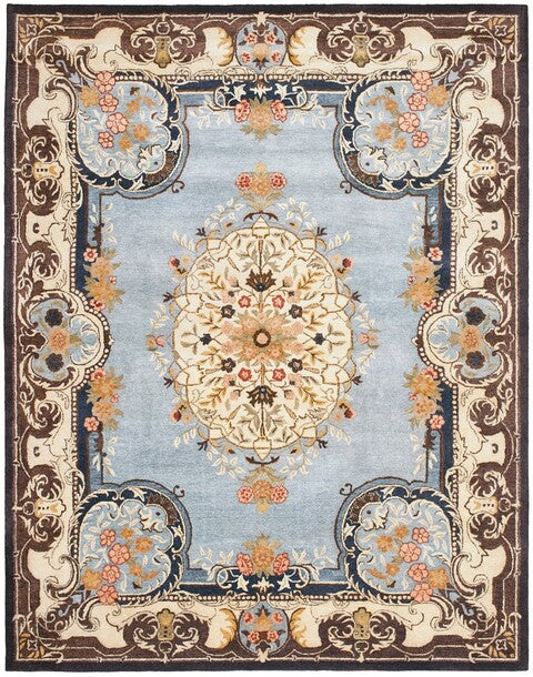 Bergama Rug | Safavieh -  BRG141A - Light Blue / Ivory