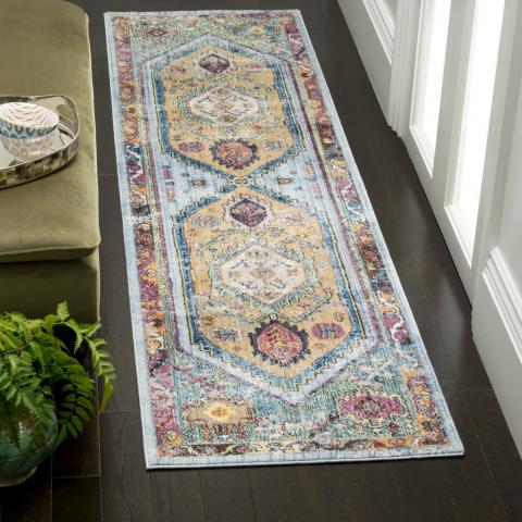 Bristol 346 Rug | Safavieh - BTL346 - Blue / Camel