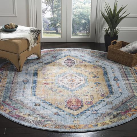 Bristol 346 Rug | Safavieh - BTL346 - Blue / Camel