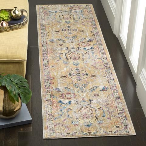 Bristol 347 Rug | Safavieh - BTL347 - Camel / Blue