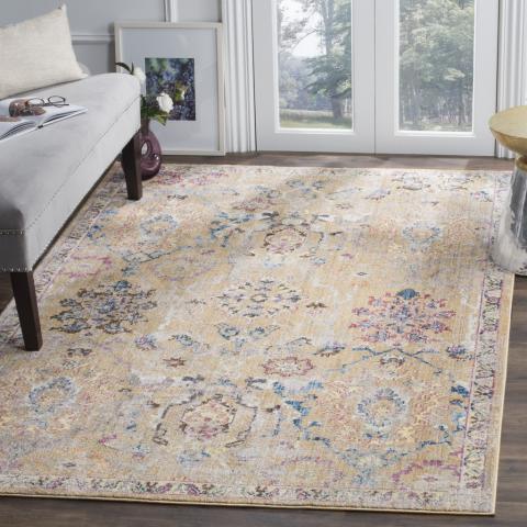 Bristol 347 Rug | Safavieh - BTL347 - Camel / Blue