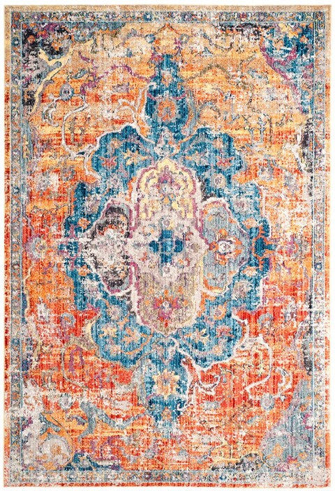 Bristol 350 Rug | Safavieh - BTL350 - Blue / Orange