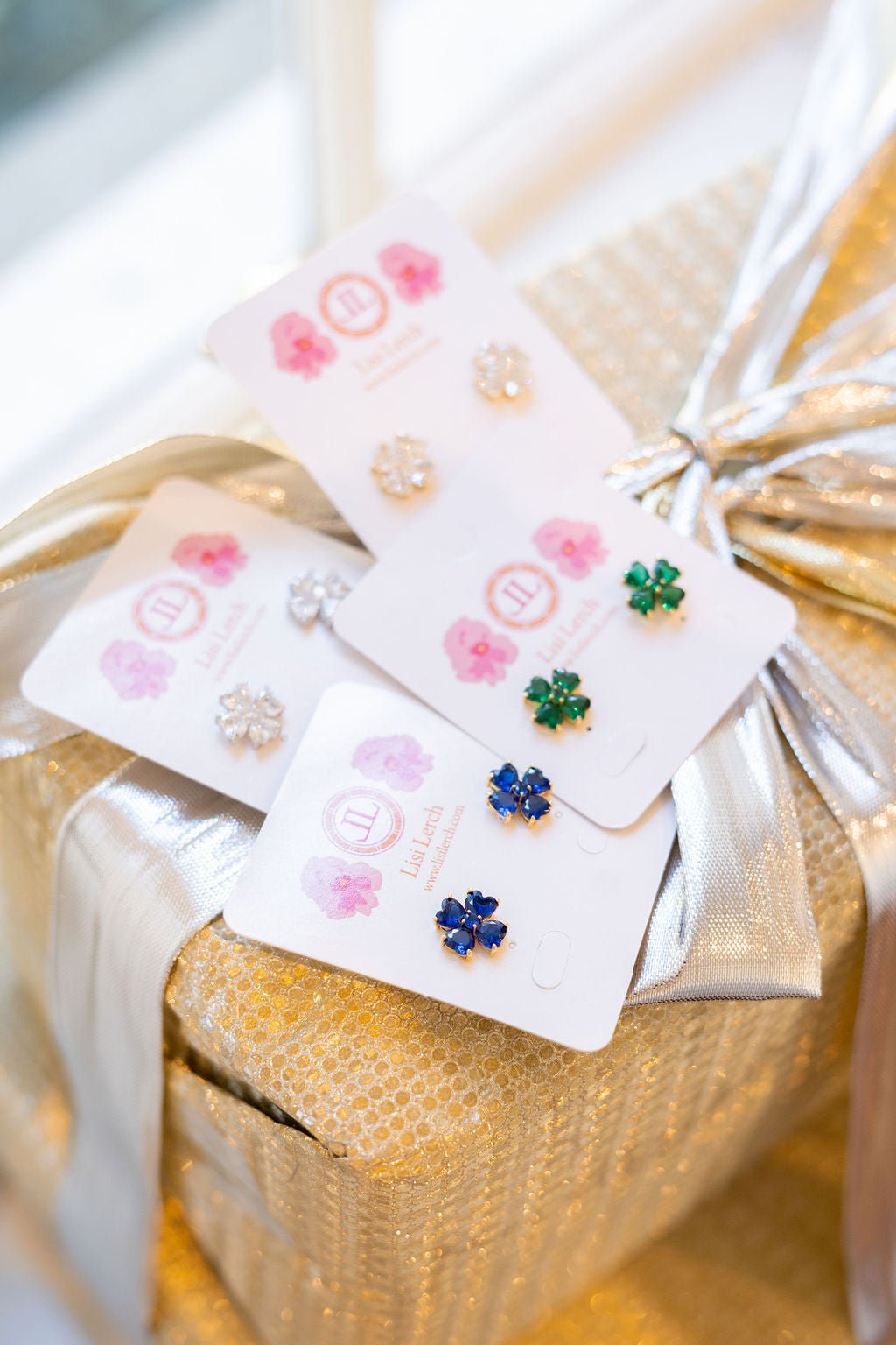 Catherine - Clover Stone Stud Earring - 18k Gold Plated-Darby Clark Collection