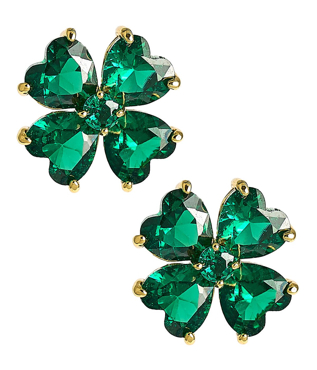 Catherine - Clover Stone Stud Earring - 18k Gold Plated-Darby Clark Collection