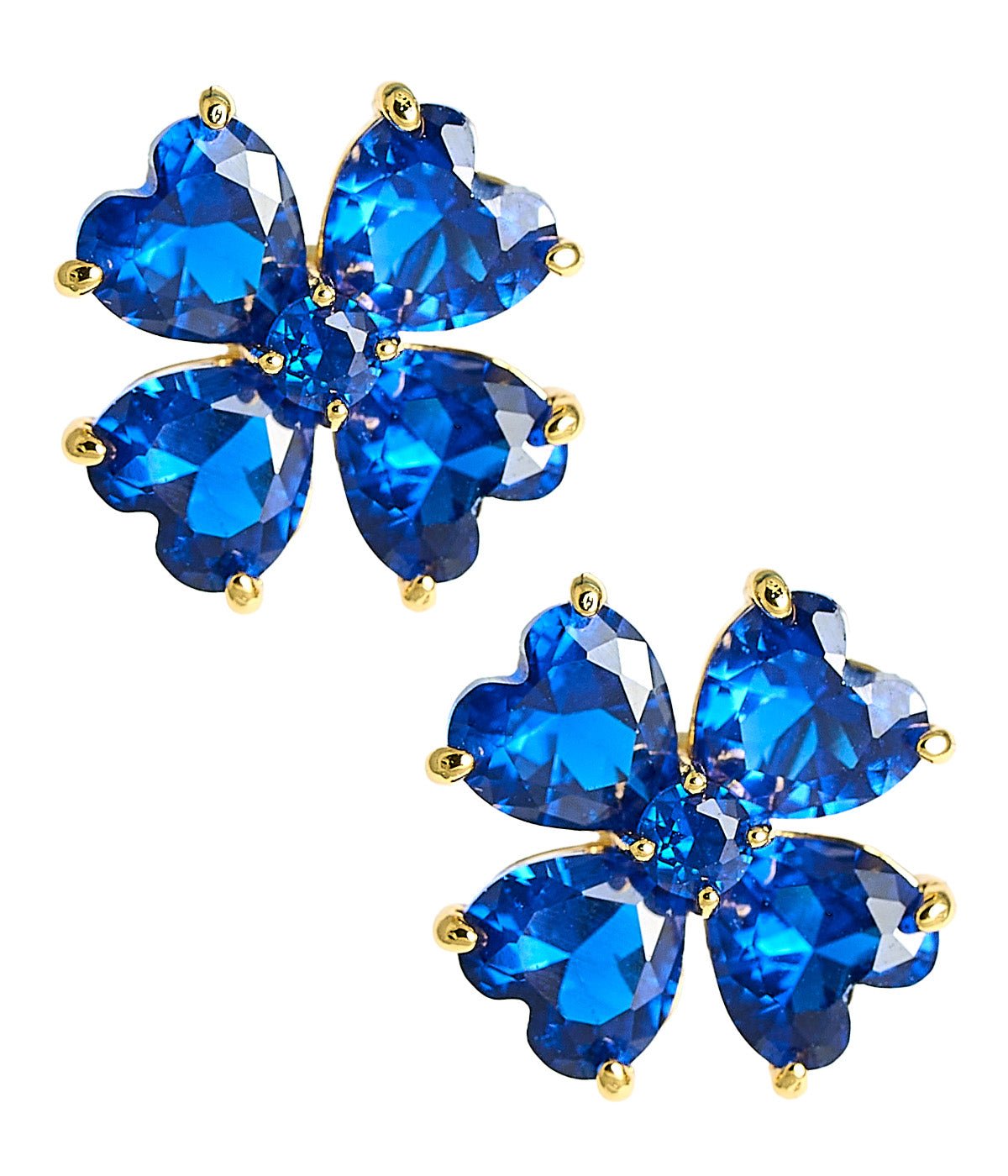Catherine - Clover Stone Stud Earring - 18k Gold Plated-Darby Clark Collection