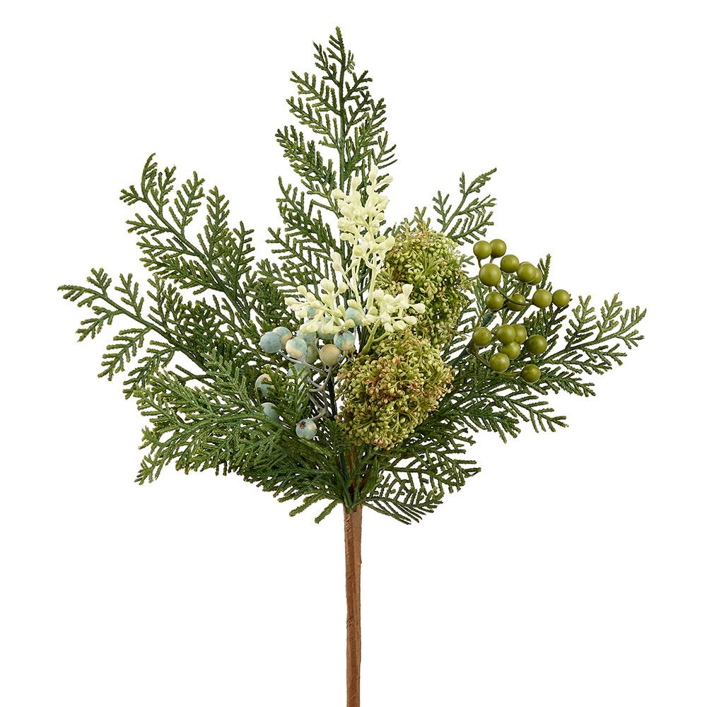 Box of 12 Berry/Sedum/Cedar Bush  Two Tone Green