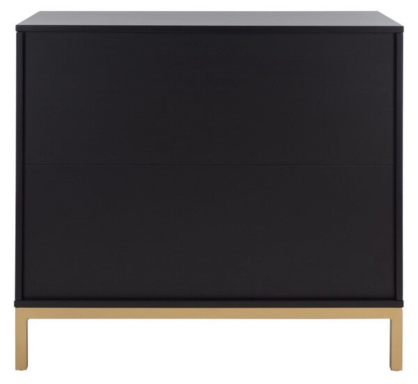 Zadie 3 Drawer Rattan Chest | Safavieh - CHS5004 - Black / Gold