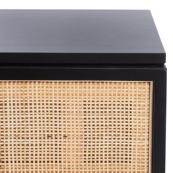 Zadie 3 Drawer Rattan Chest | Safavieh - CHS5004 - Black / Gold