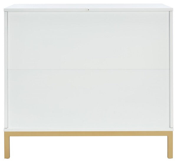 Zadie 3 Drawer Rattan Chest | Safavieh - CHS5004 - White / Gold