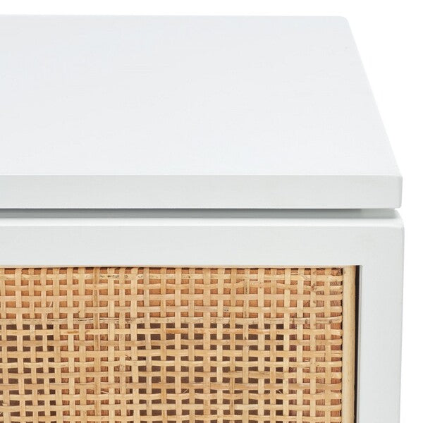 Zadie 3 Drawer Rattan Chest | Safavieh - CHS5004 - White / Gold