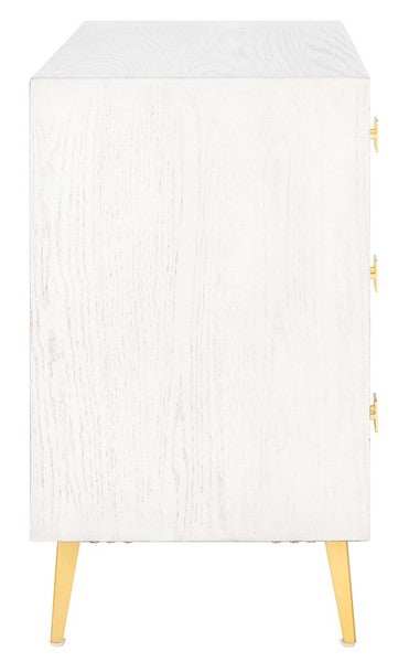 Katia 3 Drawer Chest, CHS6413 | Safavieh - White Wash/Gold