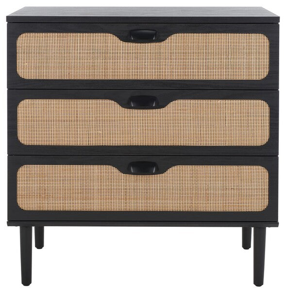 Irelia 3 Drawer Chest, CHS9602 | Safavieh - Black 