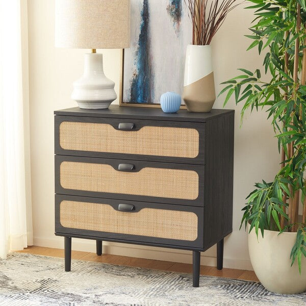 Irelia 3 Drawer Chest, CHS9602 | Safavieh - Black 