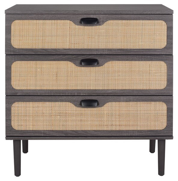 Irelia 3 Drawer Chest, CHS9602 | Safavieh - Distressed Black 