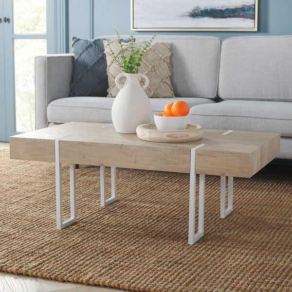 Aberton Coffee Table, COF7009 | Safavieh - Natural / White