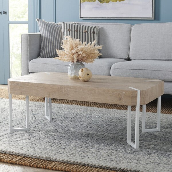 Edgecombe Coffee Table, COF7010 | Safavieh - Natural / White