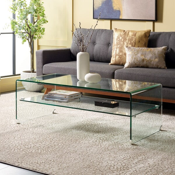 Brioni Tempered Glass Coffee Table, COF7303 | Safavieh - Clear Glass