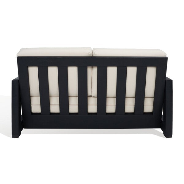 Montford 2-Seat Bench | Safavieh Couture - Black / White