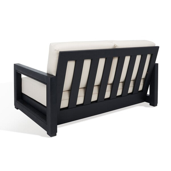 Montford 2-Seat Bench | Safavieh Couture - Black / White