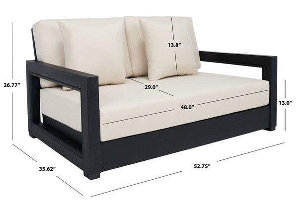 Montford 2-Seat Bench | Safavieh Couture - Black / White