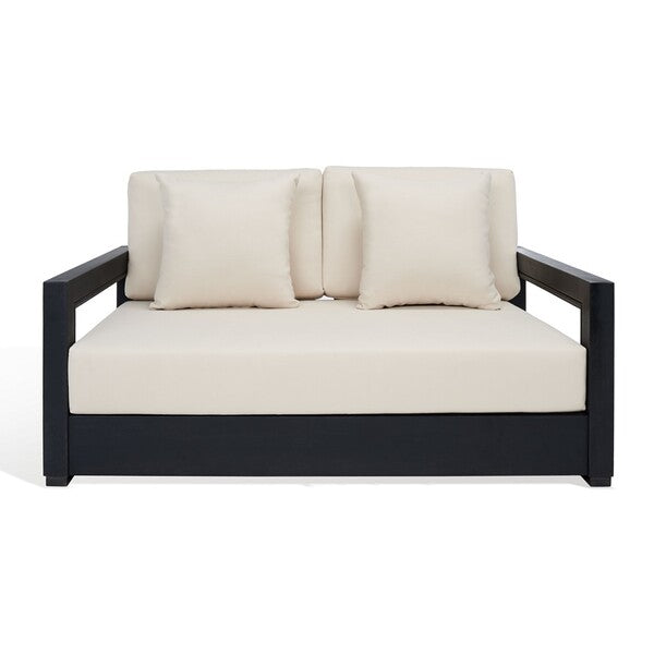 Montford 2-Seat Bench | Safavieh Couture - Black / White