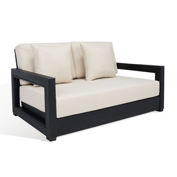 Montford 2-Seat Bench | Safavieh Couture - Black / White