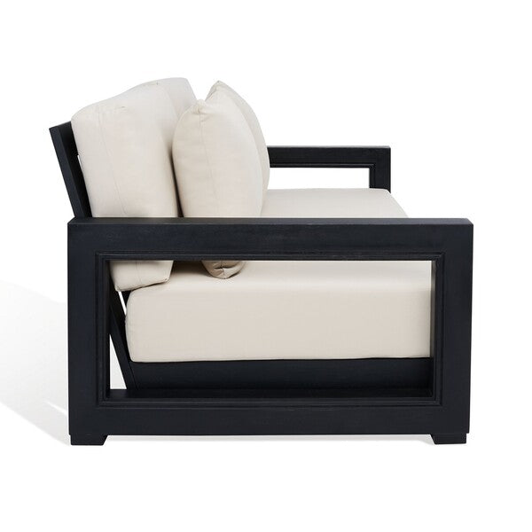 Montford 2-Seat Bench | Safavieh Couture - Black / White