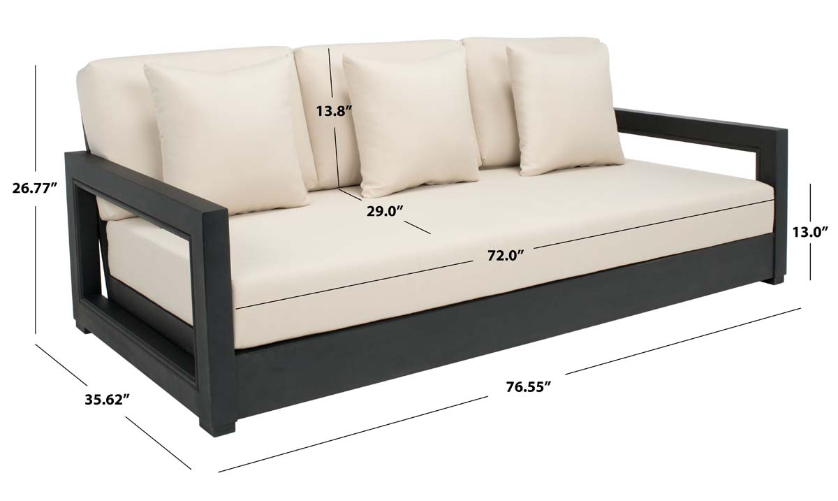 Montford 3-Seat Sofa | Safavieh Couture - Black / White