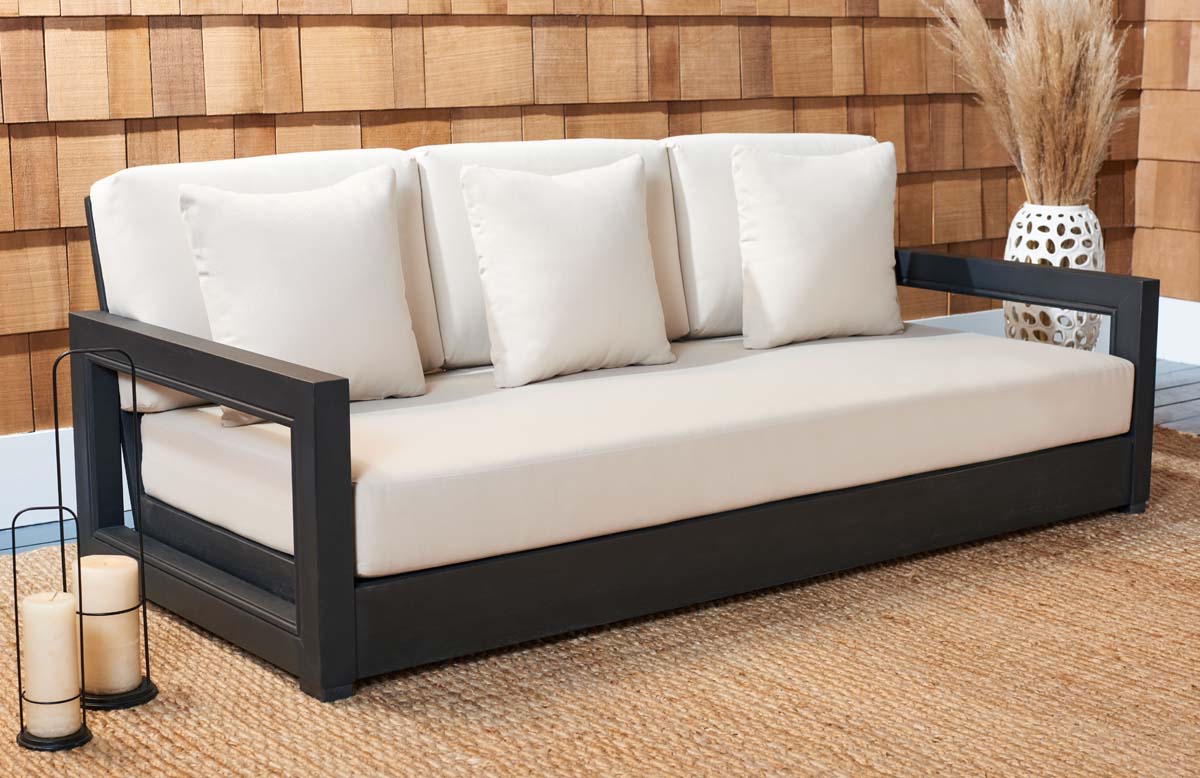 Montford 3-Seat Sofa | Safavieh Couture - Black / White